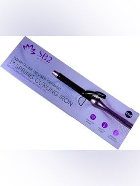 Sutra SB2 TOURMALINE Ceramic 1" Spring Curling Iron Purple Ionic Hot Tools